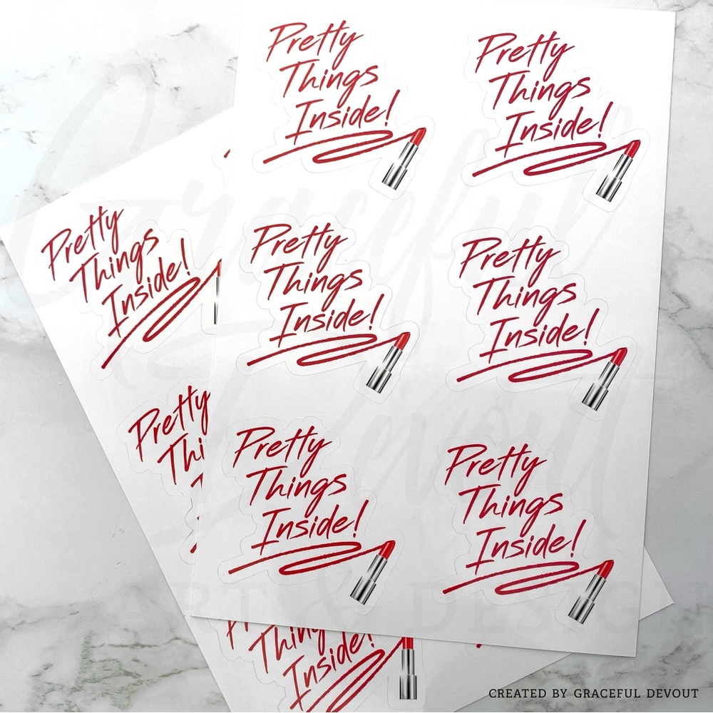 Pretty Things Inside!-  2" (inches) (96ct.) Stickers - Picture 4 of 4